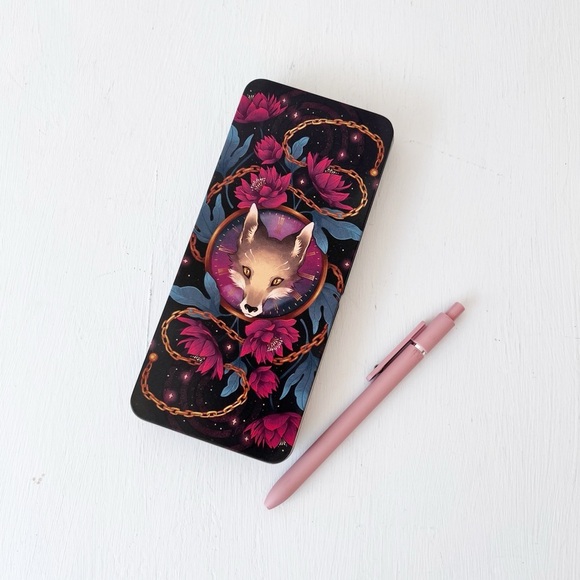 Fairyloot Other - Only a Monster Fairyloot Floral Fox Design Pencil Case - Black and Pink